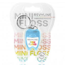 Зубная нить вощеная Revyline floss mini, полиэстер с бамбуковым углем, 15 м, голубая